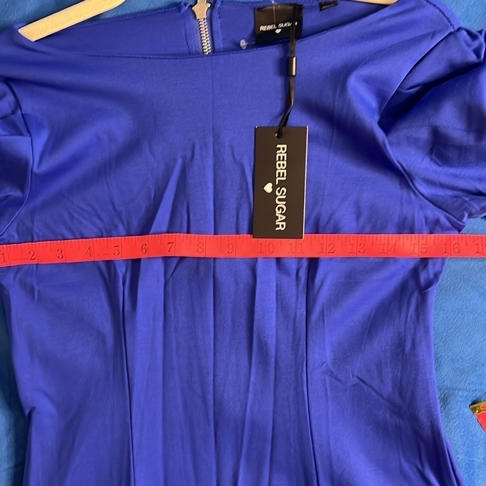 ⭐️ NWT- Rebel Sugar royal blue dress- size small - Picture 8 of 10